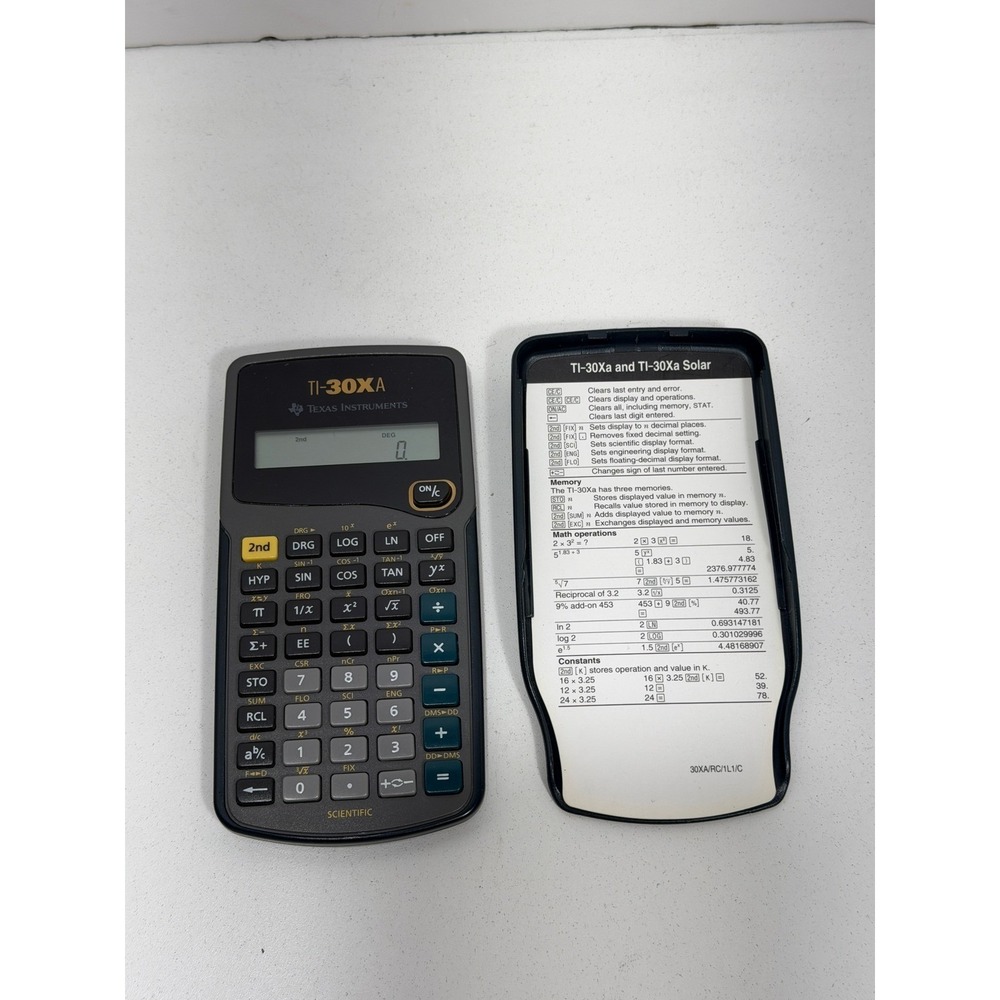 Texas Instruments TI-30XA Scientific Calculator with Slide Case‎ Black Handheld